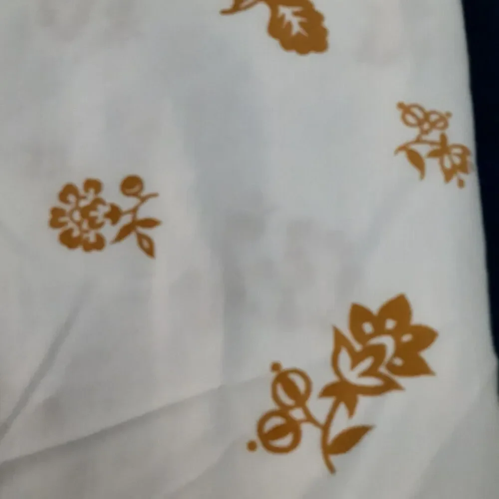 Vintage Field Crest Full Flat Sheet Goldenseal & White Grandma's House